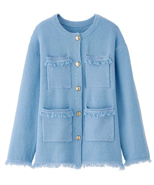 「RANAN」 ニットカーディガン M ブラック レディース_画像3