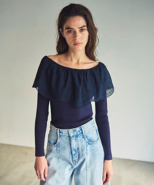 「GRACE CONTINENTAL」 長袖ニット 36 ホワイト レディース GRACE CONTINENTAL 「GRACE CONTINENTAL」 長袖ニット 36
