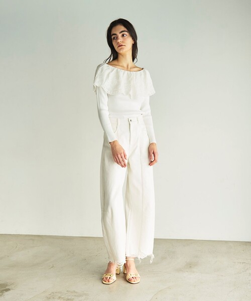「GRACE CONTINENTAL」 長袖ニット 36 ホワイト レディース GRACE CONTINENTAL 「GRACE CONTINENTAL」 長袖ニット 36