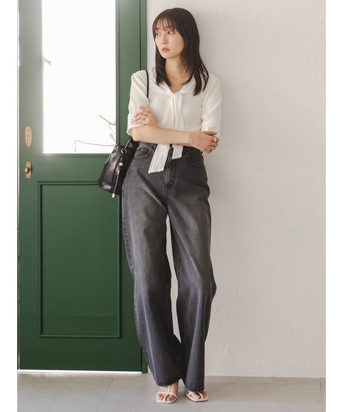 SNIDEL ニット セーター Sustainableスカーフブラウスドッキング