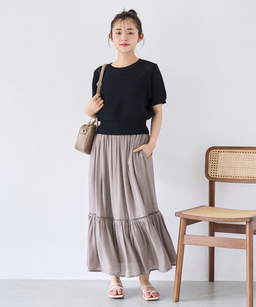 【美品✨】マルティニーク　ふわふわ　パフスリーブ　ニットプルオーバー　柔らかい mil ニット セーター ガーター編み パフスリーブニットプル