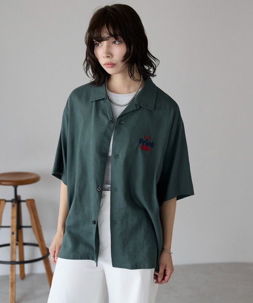 SOTT ブラウス シャツ 夏 半袖 Orion Beer Embroidered Shirt オリオン