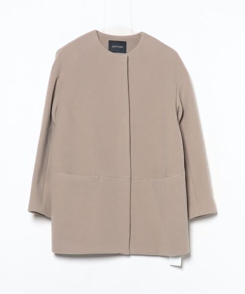 【未使用】UNTITLED アンタイトル ノーカラーコート ベージュ S UNTITLED（アンタイトル） ノーカラーコート 01 サンドベージュ