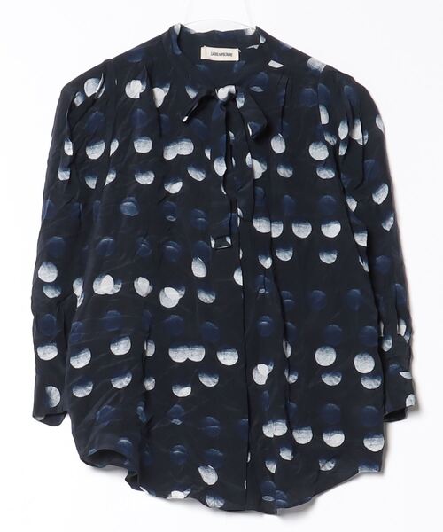 「ZADIG&VOLTAIRE」 7分袖ブラウス S ネイビー レディース