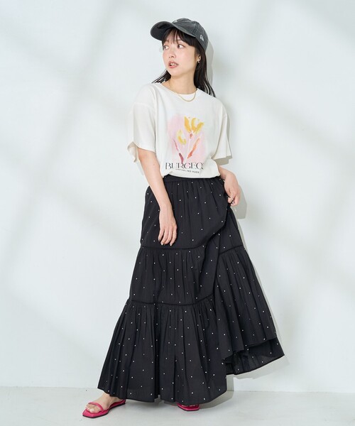 Flower サイン入りTシャツ rehacer : Flower Patch Fade CS / フラワー パッチ フェイド