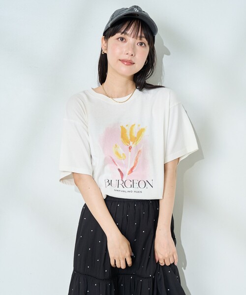 FREAK'S STORE tシャツ flower painting Tシャツ/フラワー