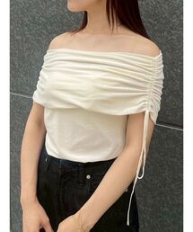 LAGUNAMOON（ラグナムーン） tシャツ ライトベロアオフショルトップス