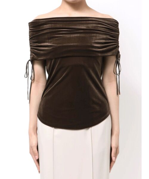 LAGUNAMOON（ラグナムーン） tシャツ ライトベロアオフショルトップス