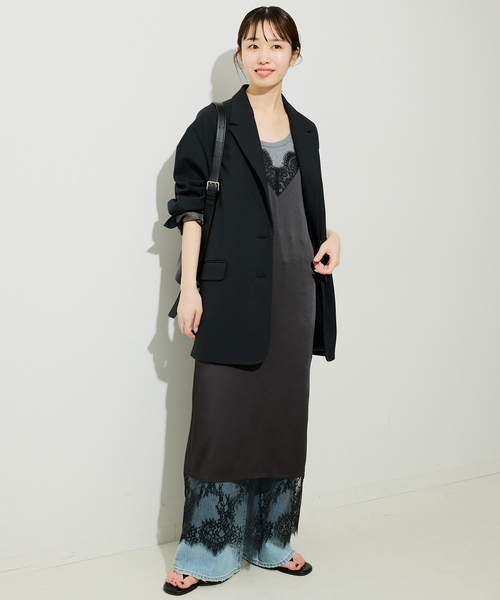 スローブイエナ　レースサテンワンピース SLOBE IENA（スローブイエナ） ワンピース レースサテンワンピース