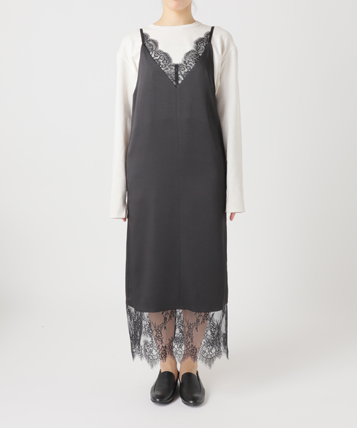 スローブイエナ　レースサテンワンピース SLOBE IENA（スローブイエナ） ワンピース レースサテンワンピース