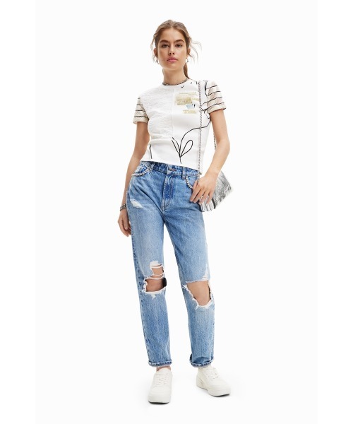 「Desigual」 半袖カットソー X-LARGE ホワイト レディース