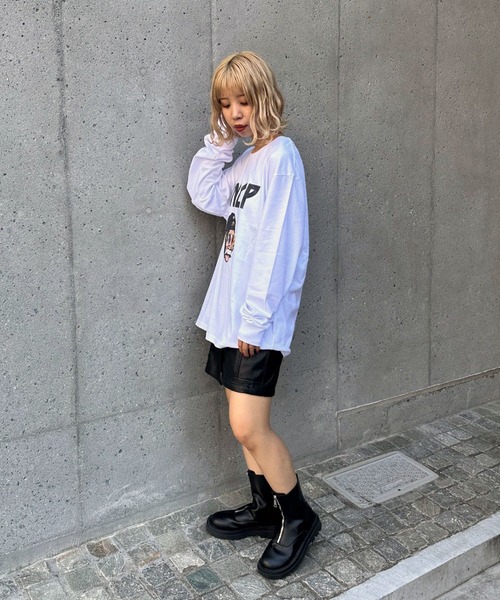 「CIAOPANIC」 長袖カットソー X-SMALL ブラック×ホワイト レディース