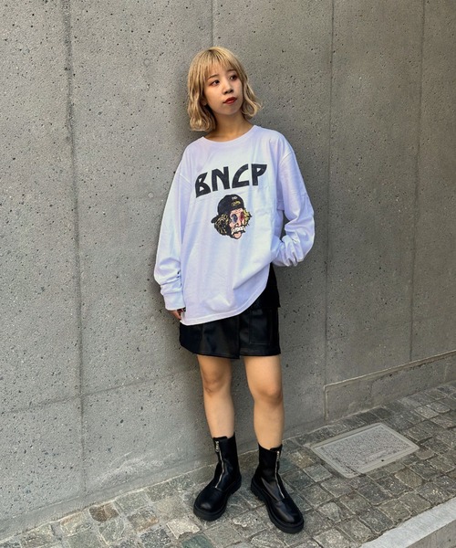 「CIAOPANIC」 長袖カットソー X-SMALL ブラック×ホワイト レディース