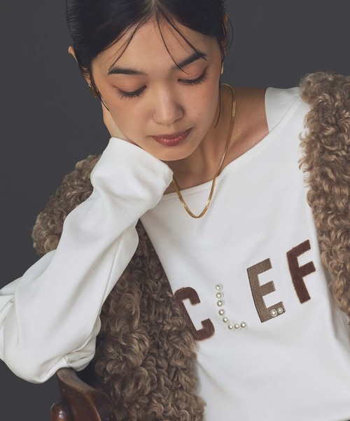 tシャツ ＣＬＥＦロゴスクエアネックカットソー レディース