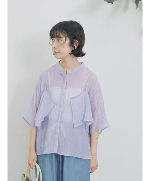 Samansa Mos2 blue（サマンサモスモスブルー） ブラウス シャツ 
