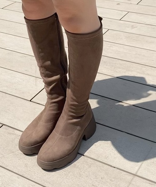diana（プラスダイアナ） ブーツ 「軽量」厚底ストレッチロングブーツ