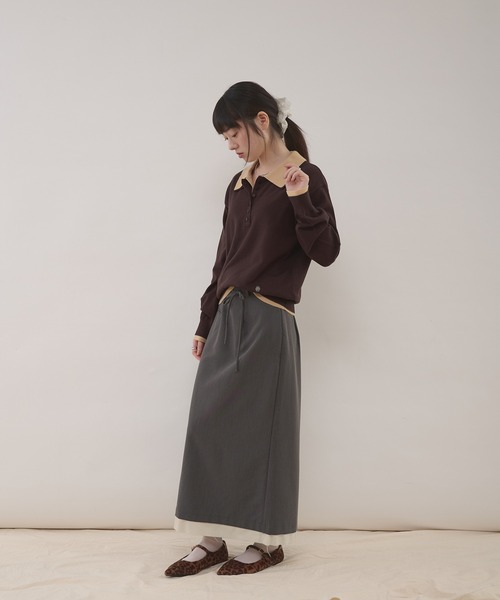 MUHET（ミュエータ） ニット セーター layered-look polo knit