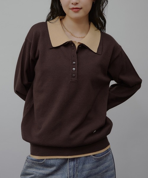 MUHET（ミュエータ） ニット セーター layered-look polo knit