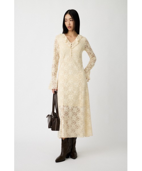 MOUSSY（マウジー） ワンピース FLOCKY LACE DRESS/フロッキー レース