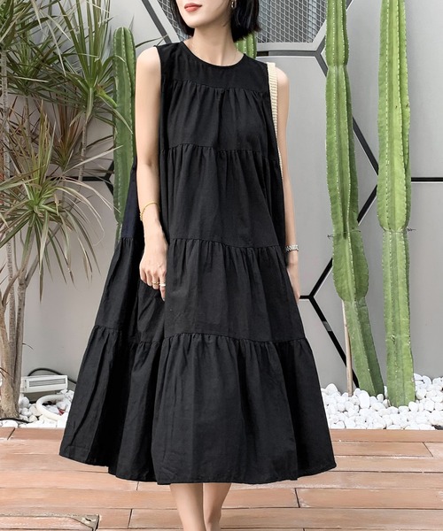 「FREE STYLISTS」 ノースリーブワンピース FREE レッド レディース_画像2