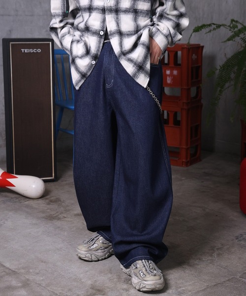 ジーンズ AW バレルレッグ リジット ウォッシュ カーブパンツ デニム