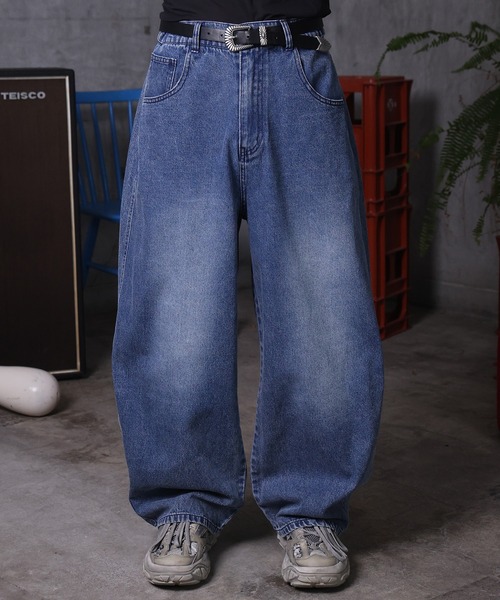 ジーンズ AW バレルレッグ リジット ウォッシュ カーブパンツ デニム
