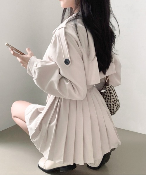 新品未使用　トレンチプリーツワンピース ワンピース トレンチプリーツミニワンピース : ZOZOTOWN Yahoo!店