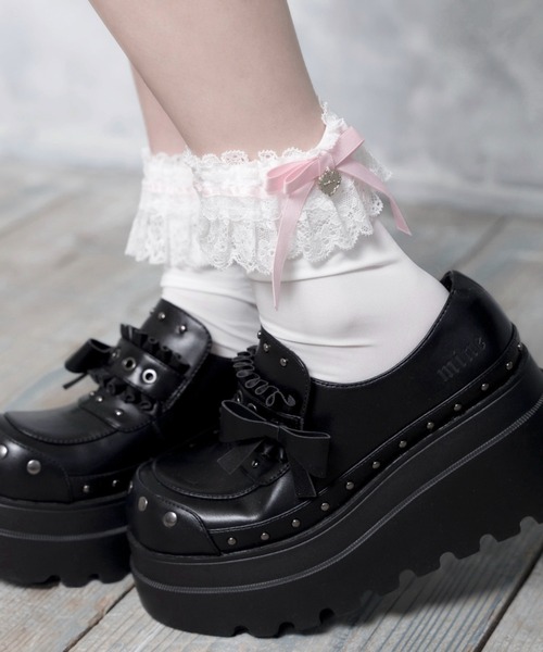 mine by LAFARY 靴下 チャーム付きロリィタ ソックス「クルー