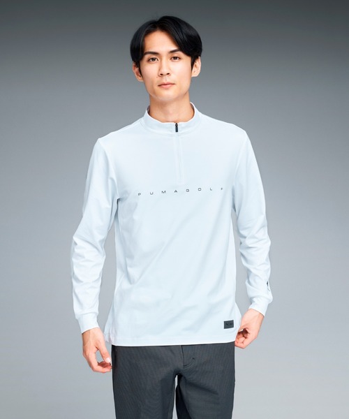 ホワイト ハーフジップ ゴルフシャツ ルコックスポルティフ ゴルフ le coq sportif golf スポーティハーフ
