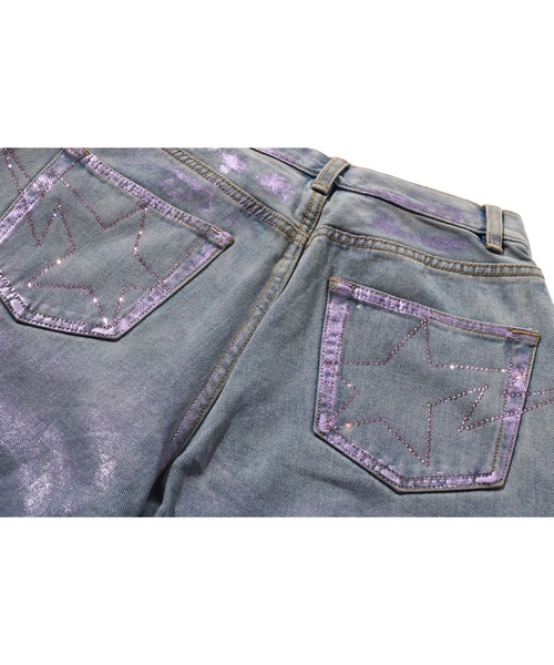 ジーンズ デニム デニムパンツ FOIL WASHED ONE POINT RELAXED FIT DENIM PANTS レディースの画像