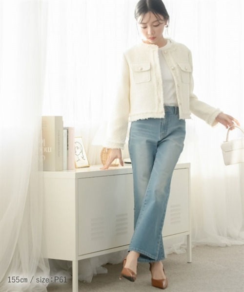 「Petitjo」 デニムパンツ 61 ブルー レディース_画像4