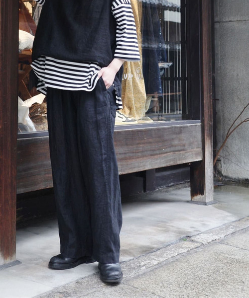 「JOURNAL STANDARD LUXE」 イージーパンツ SMALL ネイビー レディース_画像3