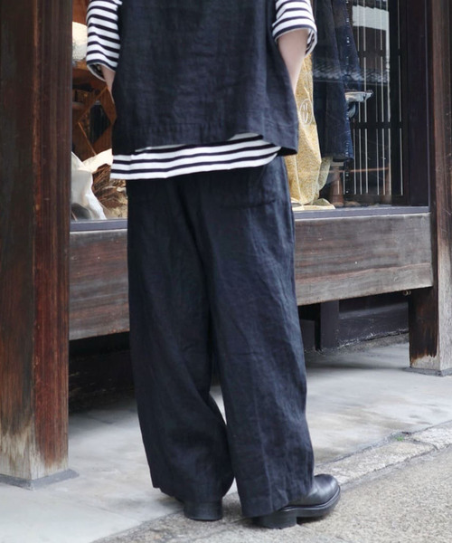 「JOURNAL STANDARD LUXE」 イージーパンツ SMALL ネイビー レディース_画像4