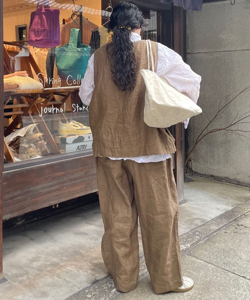 「JOURNAL STANDARD LUXE」 イージーパンツ SMALL ネイビー レディース_画像9