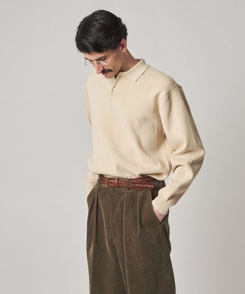 【美品】Steven Alan/ ポロニット/ ベージュ/ M STEVEN ALAN（スティーブンアラン） ニット セーター 「Steven Alan