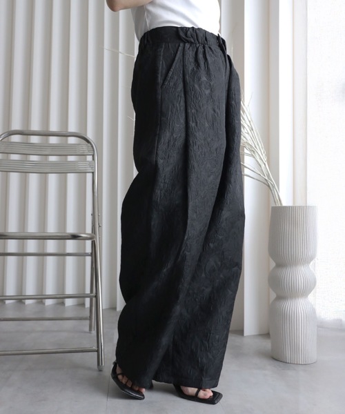 YENNA ワイドパンツ パンツ 「 YENNA 2026 SS 新作 」ジャガードワイド