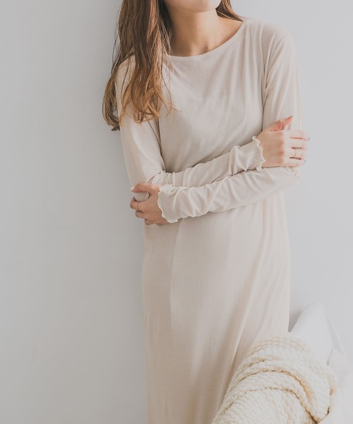 「KBF+」 長袖ワンピース ONE ホワイト系その他 レディース_画像2