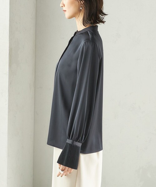 SHIPS（シップス） ブラウス シャツ 「手洗い可能」プリーツ 袖