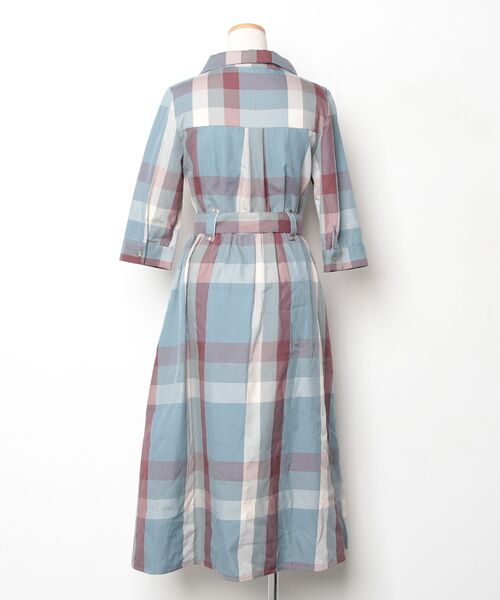 「REDYAZEL」 チェック柄7分袖ワンピース M グリーン レディース_画像2