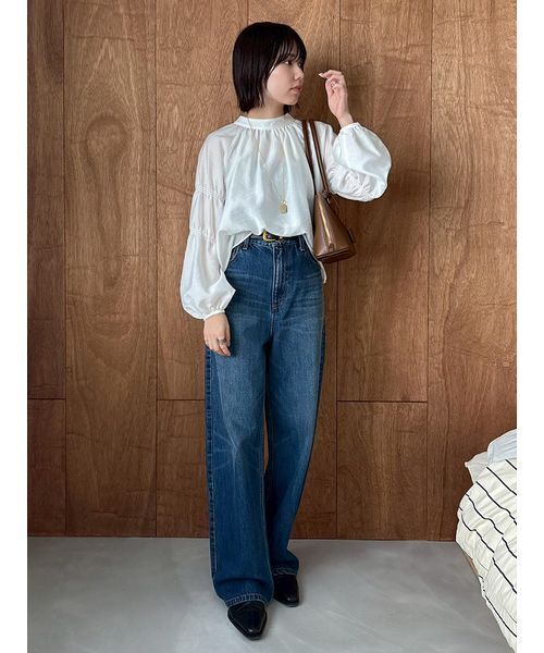 Mila Owen（ミラオーウェン） ブラウス シャツ ギャザーバックリボン