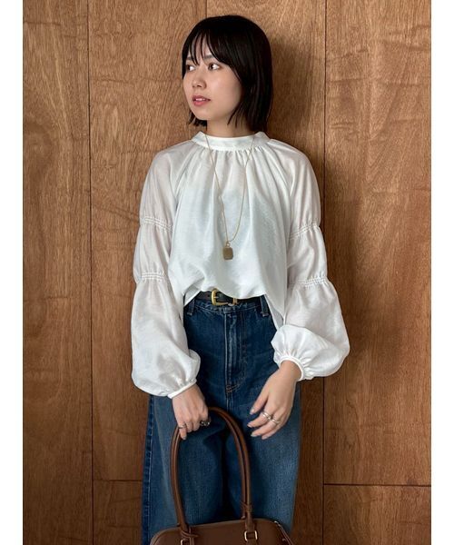 Mila Owen（ミラオーウェン） ブラウス シャツ ギャザーバックリボン