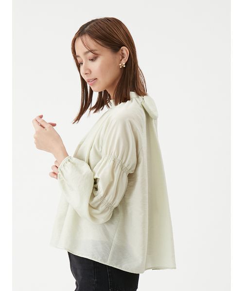 Mila Owen ギャザーブラウス Mila Owen（ミラオーウェン） ブラウス シャツ ギャザーバックリボン
