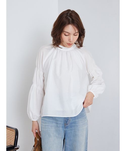 Mila Owen（ミラオーウェン） ブラウス シャツ ギャザーバックリボン