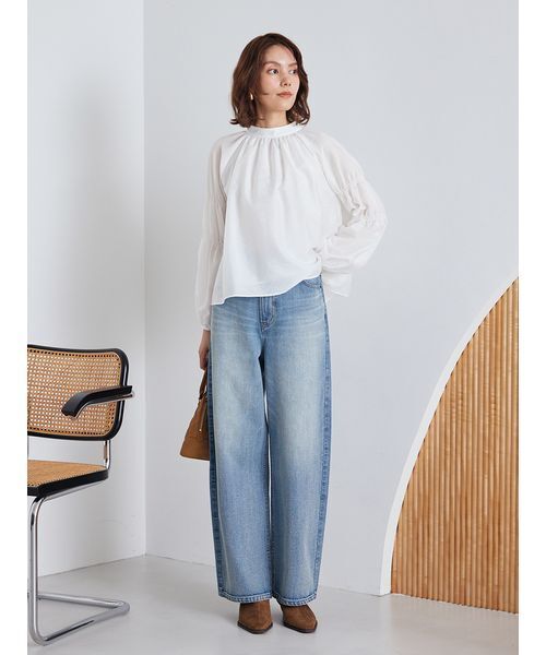 Mila Owen（ミラオーウェン） ブラウス シャツ ギャザーバックリボン