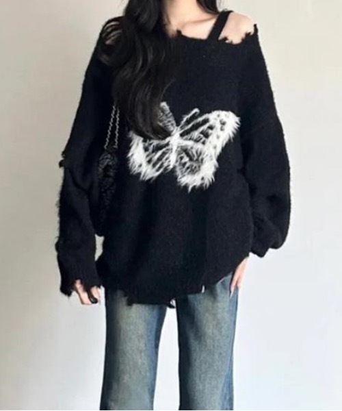 「lilful」 長袖ニット F ブラック レディース_画像9