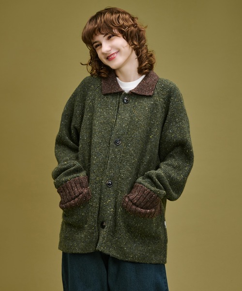 【最終値下げ】カラーネップニットカーディガン　th products WETTEMPT セーター ニット BICOLOR NEP KNIT CARDIGAN / バイカラー