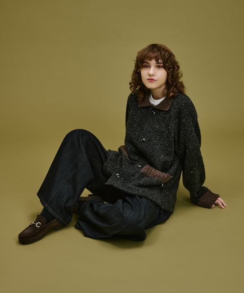 WETTEMPT セーター ニット BICOLOR NEP KNIT CARDIGAN / バイカラー