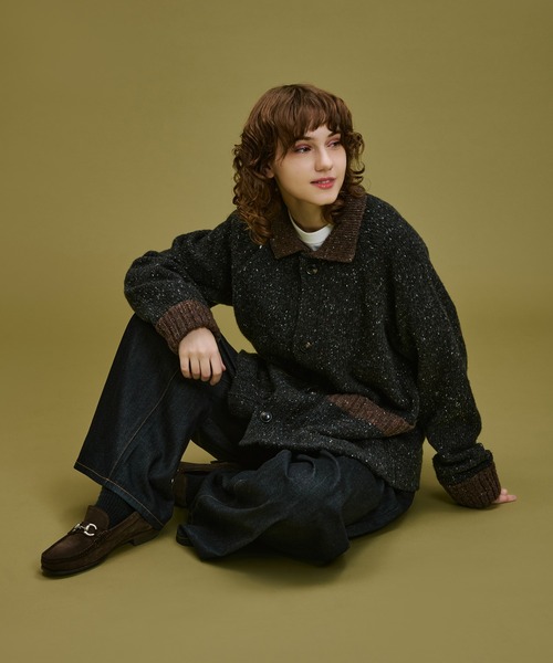 WETTEMPT セーター ニット BICOLOR NEP KNIT CARDIGAN / バイカラー