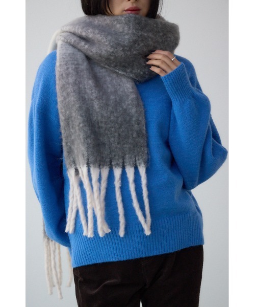 AZUL BY MOUSSY ビッグレオパードストール ヒョウ柄 グレー アズール