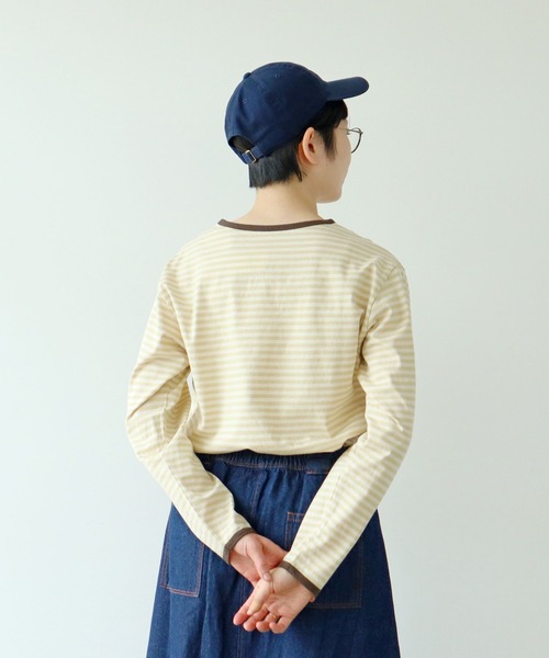 PAR ICI（パーリッシィ） tシャツ ボーダー配色バインダー 長袖